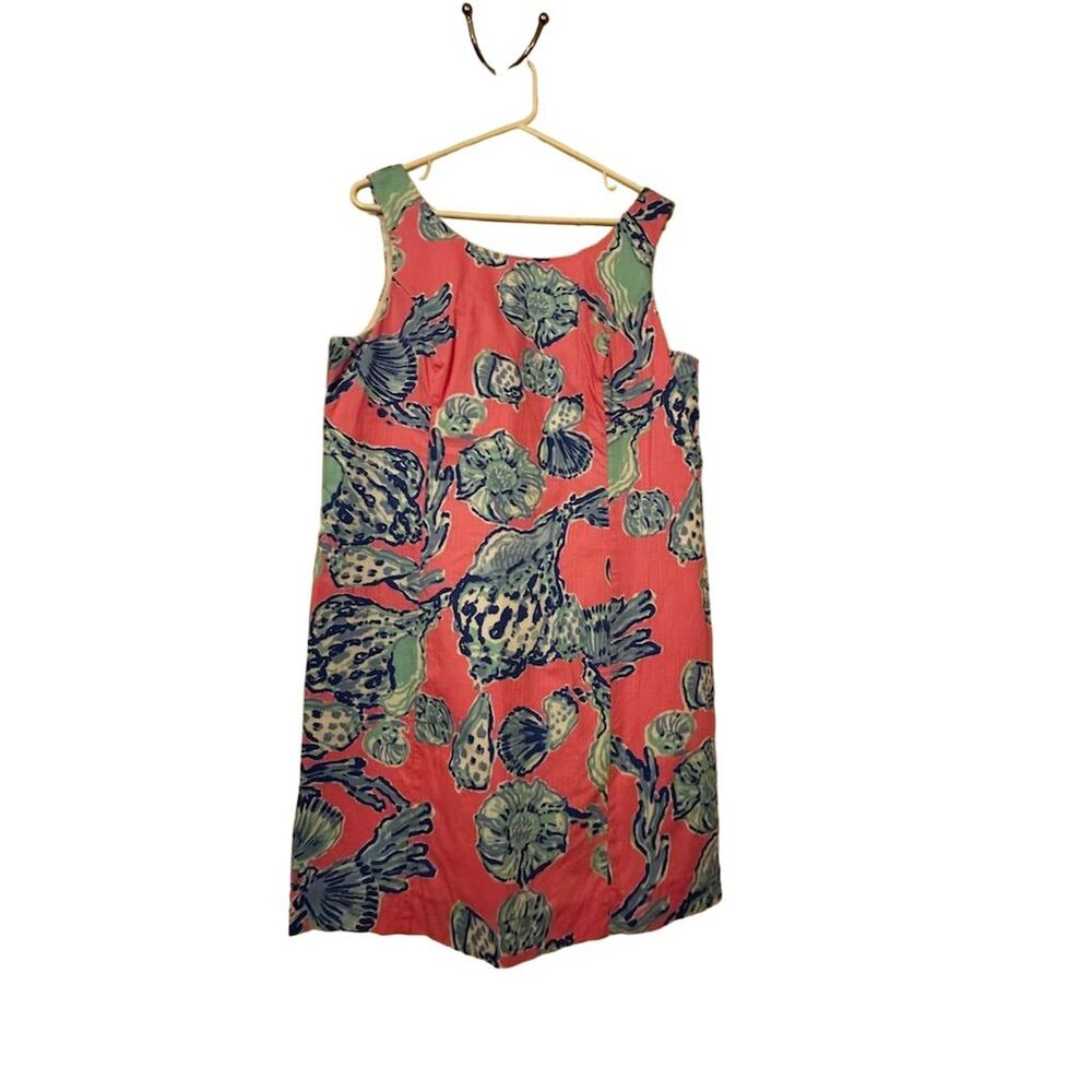 Lilly Pulitzer Coral and Blue Mini Dress